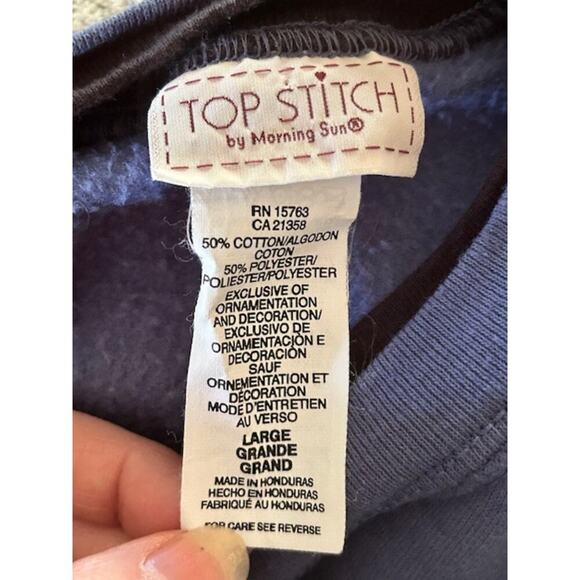 Vintage Cat Sweatshirt by Morning Sun Size Large, Embroidered Holiday Kittens - Picture 6 of 7